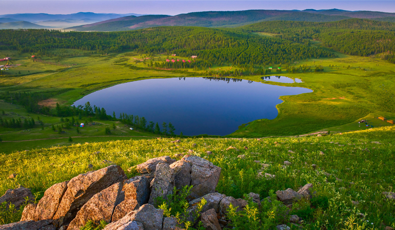 Khukh lake /Blue lake/ - Black Heart mountain